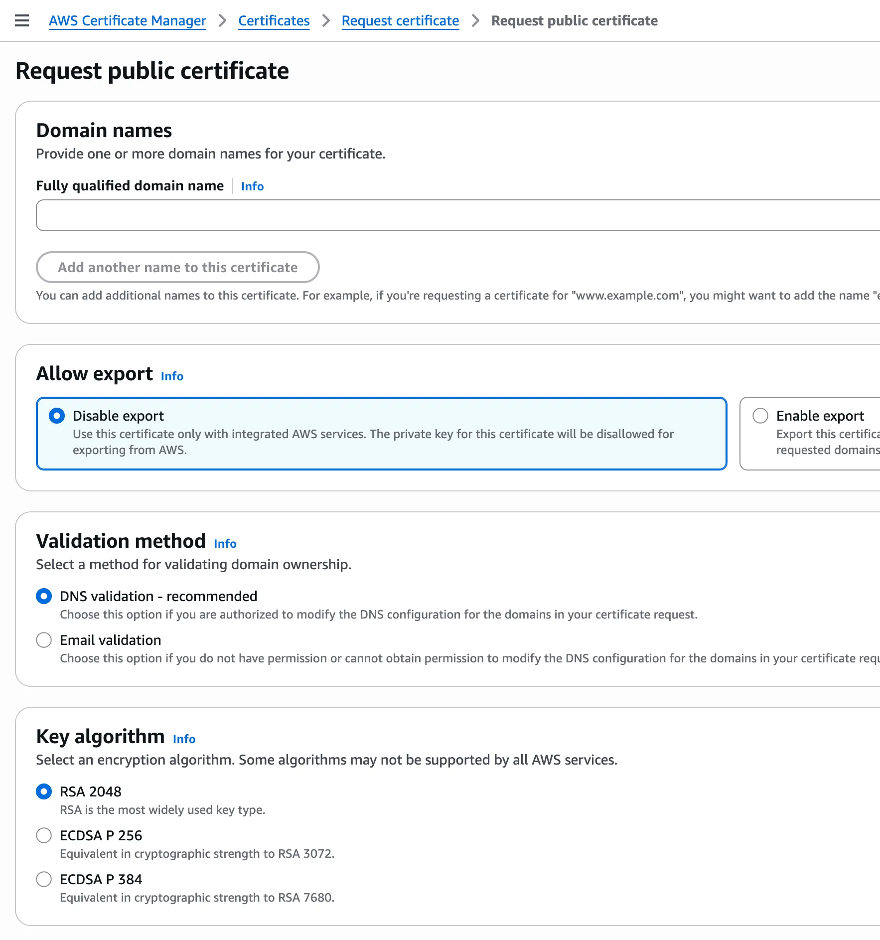 AWS Certificate Manager